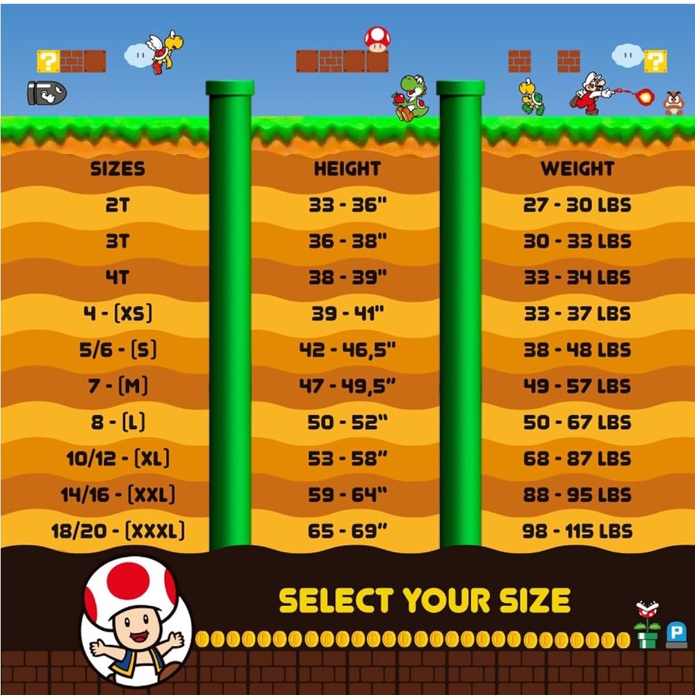 Nintendo Super Mario Brothers Boys Long Sleeve Onesie Halloween and cosplay 4t - Picture 2 of 7